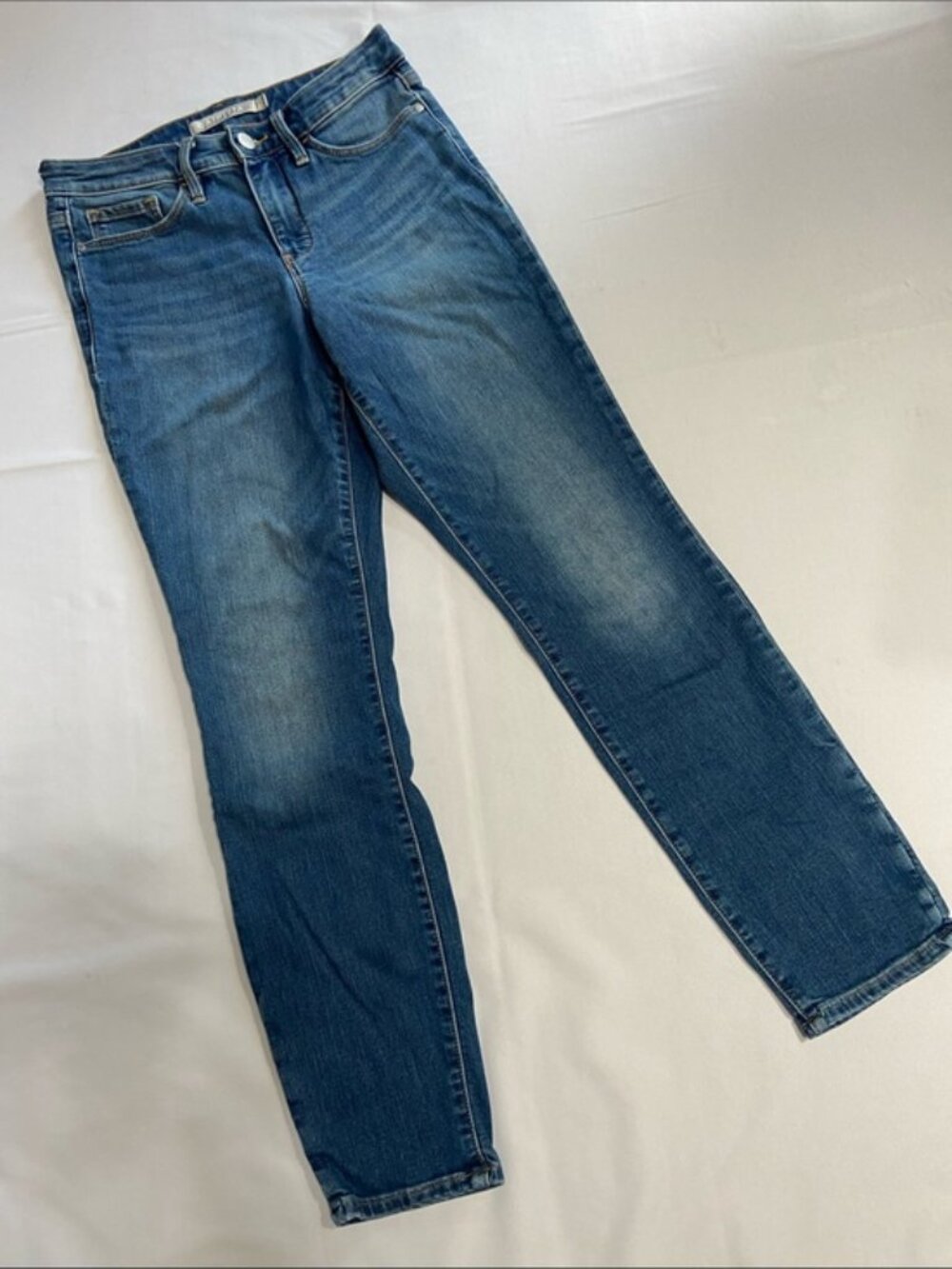 Athleta Women's Mid-Rise Straight Leg Denim Stretch Blue Jeans Size 2